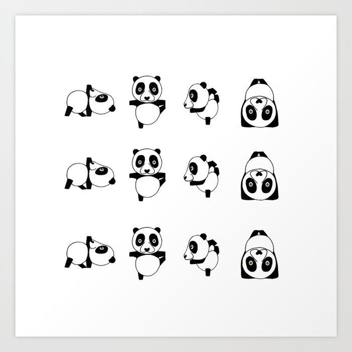 Panda practicing Yoga Art Print