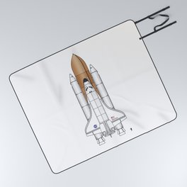 NASA Space Shuttle Blueprint in High Resolution (white)  Picnic Blanket