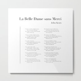 La Belle Dame sans Merci by John Keats Metal Print