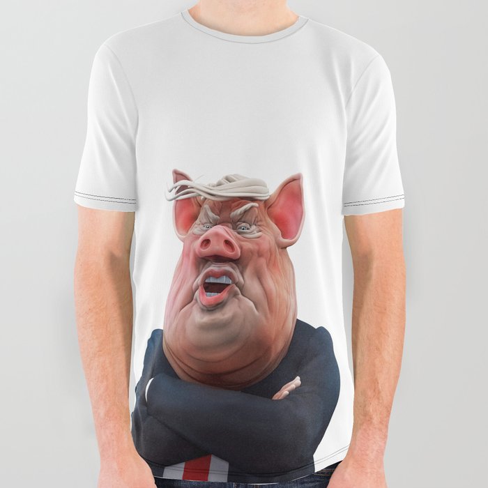 Pig boss talking All Over Graphic Tee