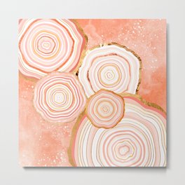 Coral Agate Abstract Metal Print