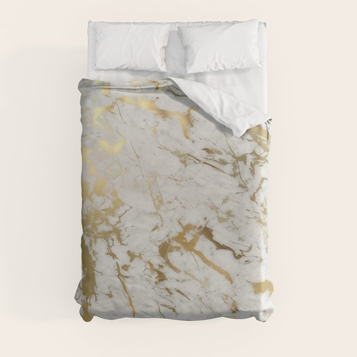 Gold marble Duvet Cover by Marta Olga Klara Society6