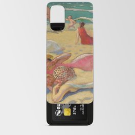 Games on the sand or Beach for wrestlers; jeux sur le sable or plage aux lutteurs coastal sea and sand landscape painting by Maurice Denis Android Card Case