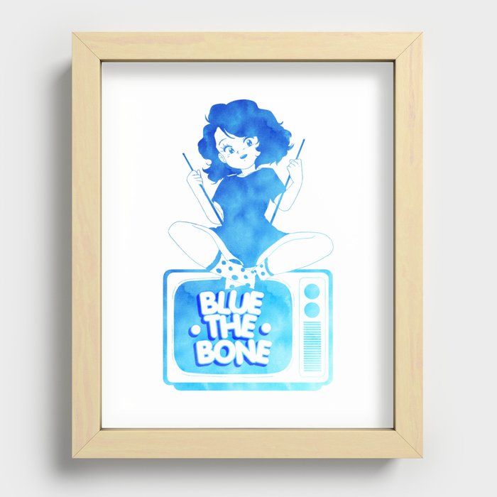 Blue TV by bluethebone Recessed Framed Print