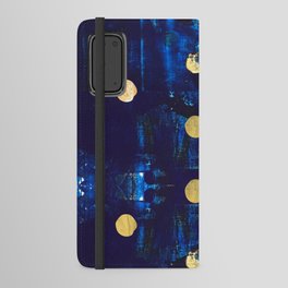 Rich blue and Golden Dots Android Wallet Case