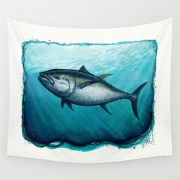 Bluefin Tuna ~ Watercolor Painting by Amber Marine,(Copyright 2016) Wall Tapestry