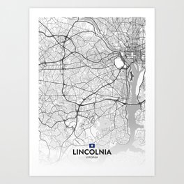 Lincolnia, Virginia, United States - Light City Map Art Print