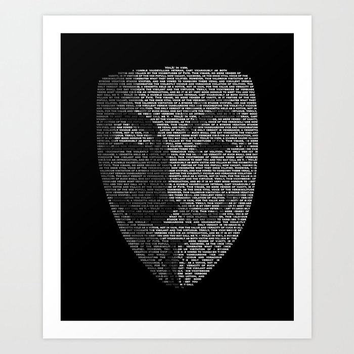 ...You May Call Me 'V' – So who's Anonymous? Art Print