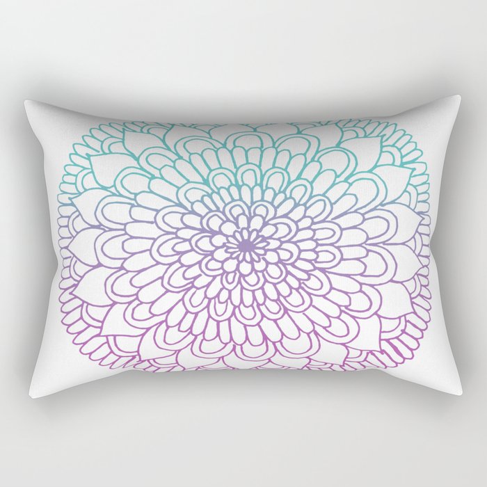 Equanimity / Petals / Pink Blue Rectangular Pillow