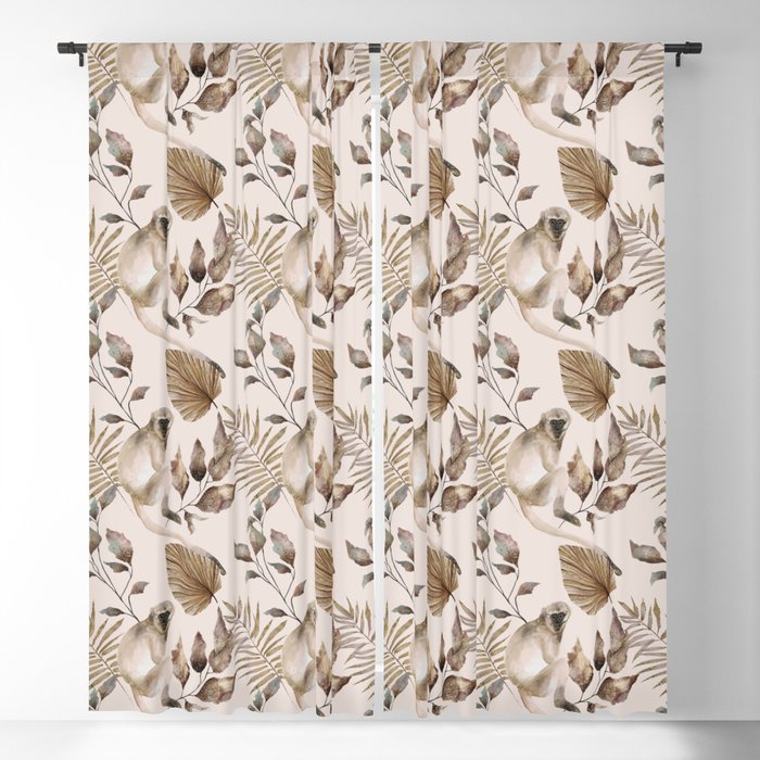 Tropical Jungle Monkeys Pattern Blackout Curtain