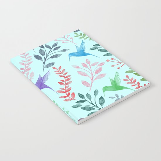 Watercolor Floral & Birds III Notebook