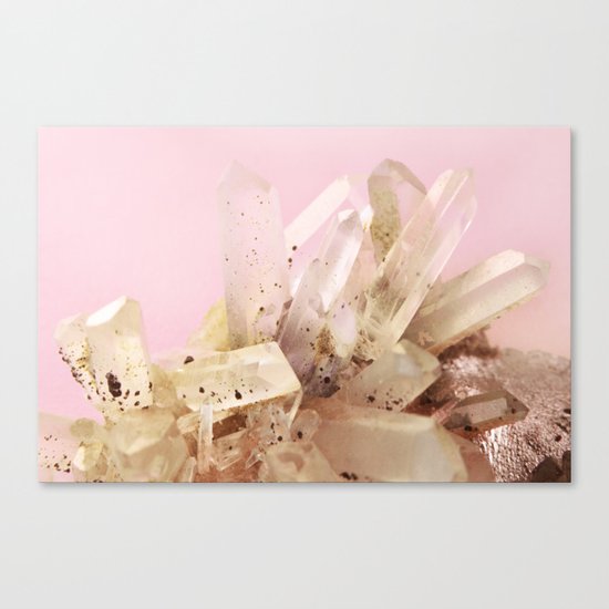 Quartz Crystals on Blush Canvas Print
