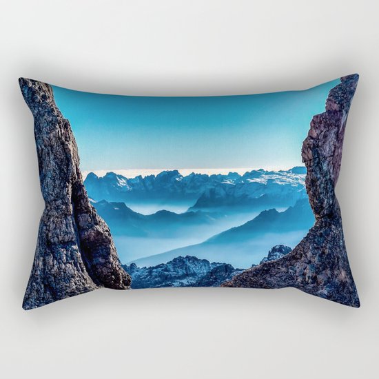Moutain sky ice blue Rectangular Pillow