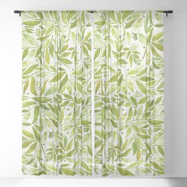 Leafy Green Sheer Curtain