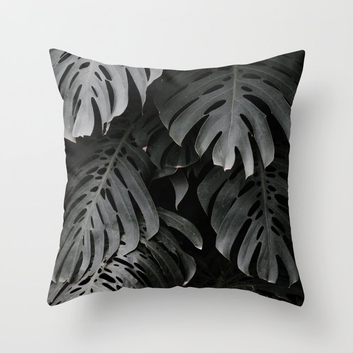 split leaf philodendron Throw Pillow