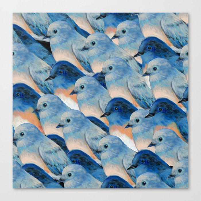 Bluebird Pattern Canvas Print