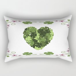 St. Patrick's Clover Heart Rectangular Pillow