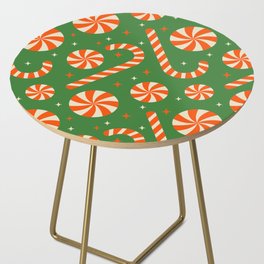 Christmas traditional candy cane pattern Side Table