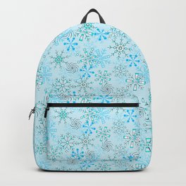 Christmas, Snow Flurries in Light Blue Backpack