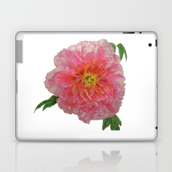 Pink Peony Flower Drawing Laptop & iPad Skin
