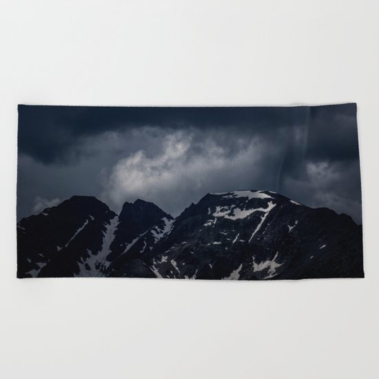 Dark Mountain mood Beach Towel