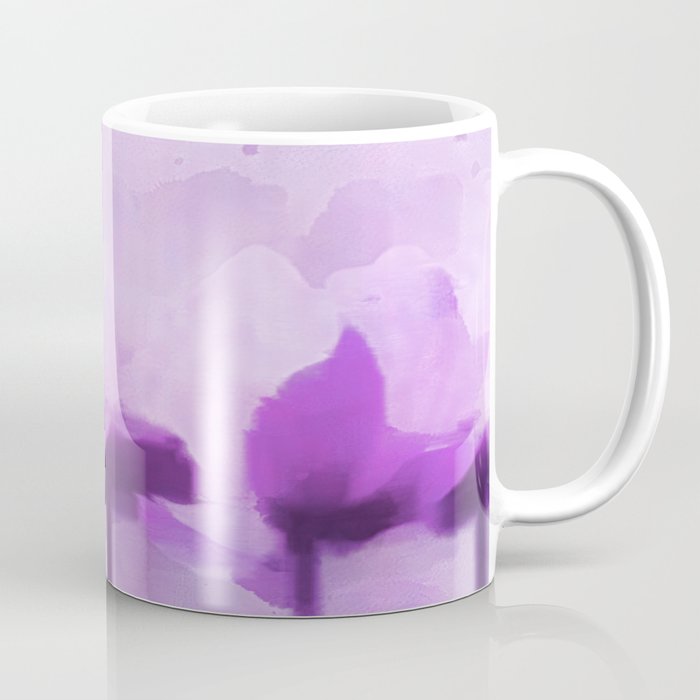 Abstract Painting Anemone Flower Purple Coffee Mug