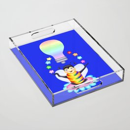 Bee Rainbow Lightbulb Idea Acrylic Tray