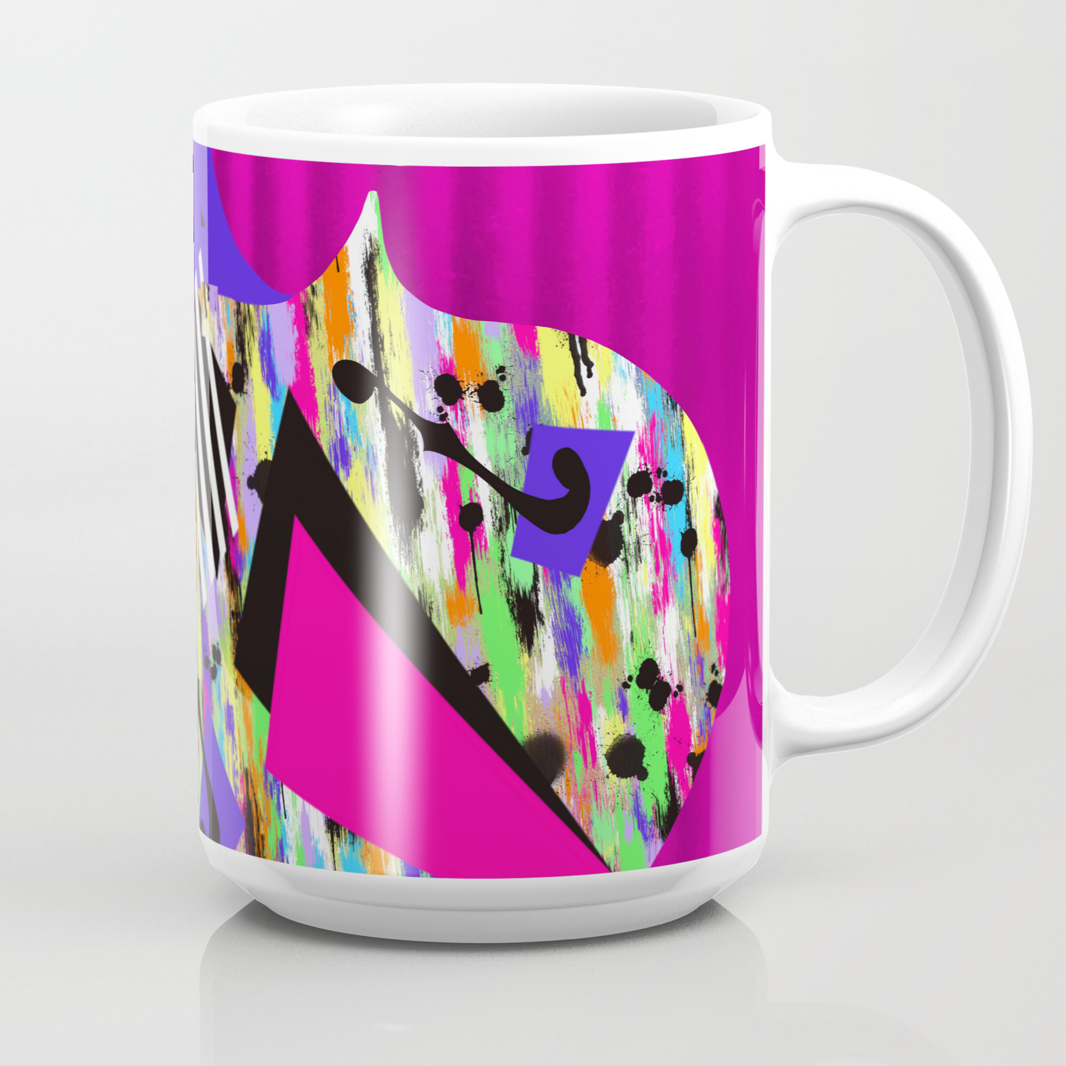 Cello Abstraction On Hot Pink Coffee Mug By Rc Arty Society6 Cello Abstraction On Hot Pink Coffee