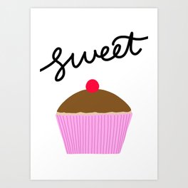 Sweet Pink Cupcake Art Print