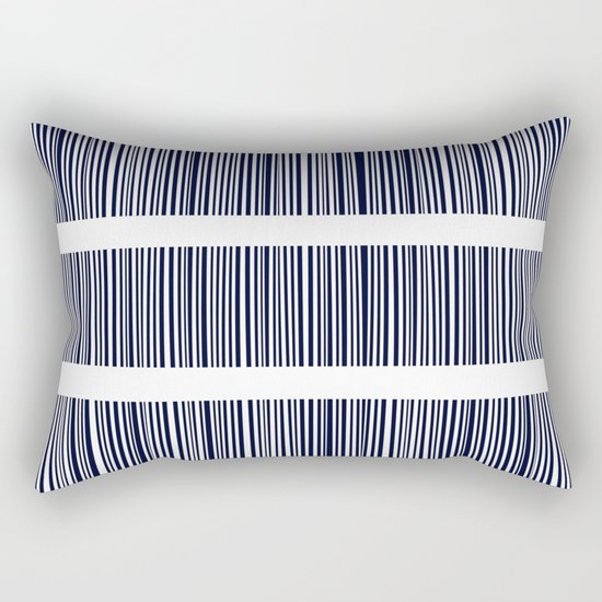 Blue- White- Stripe - Stripes - Marine - Maritime - Navy - Sea - Beach - Summer - Sailor 6 Rectangular Pillow