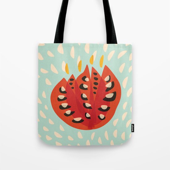 Red Abstract Tulip Tote Bag