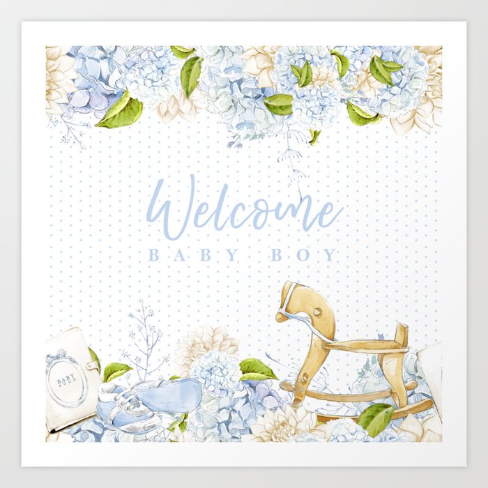 Welcome Baby Boy Clear Background Option Art Print By Karamfila