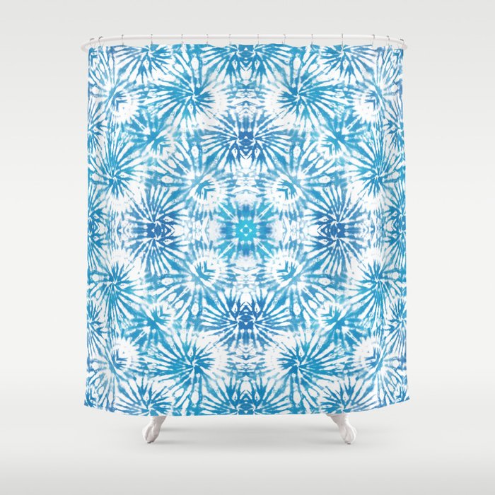 Abstract Blues Hippy Shower Curtain