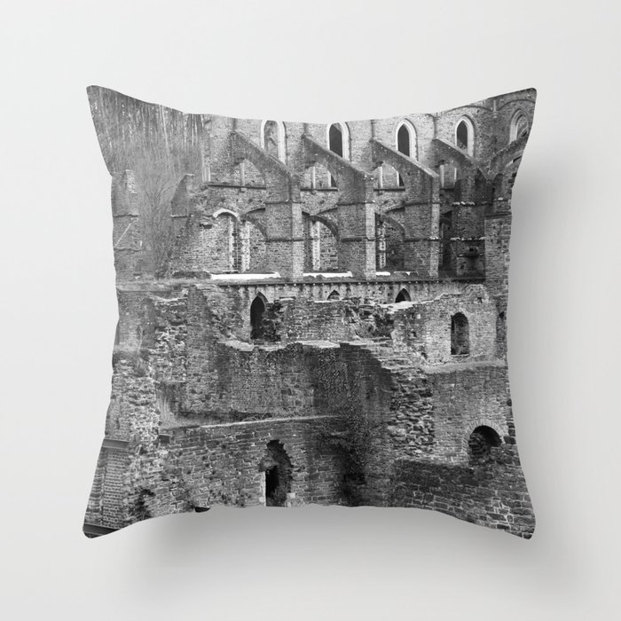 Abstract Villers Abbey, Belgium Throw Pillow