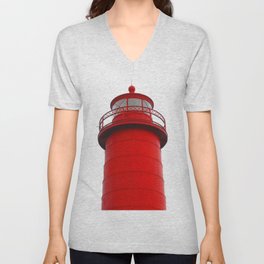 Really Red Lighthouse V Neck T Shirt