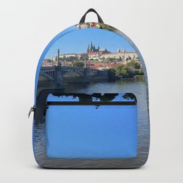 Amazing landscape of a sunny day in Prague Backpack