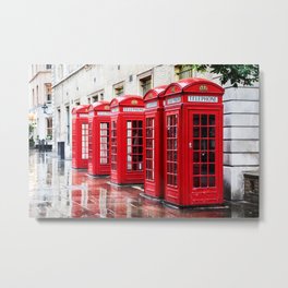 Covent Garden phone boxes Metal Print | Coventgarden, British, Photo, Telephone, Phonebox, Traditional, Culture, English, Booth, City 