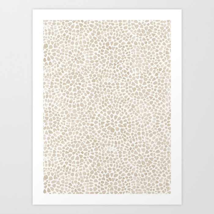 Watercolor abstract dotted circles neutral beige Art Print