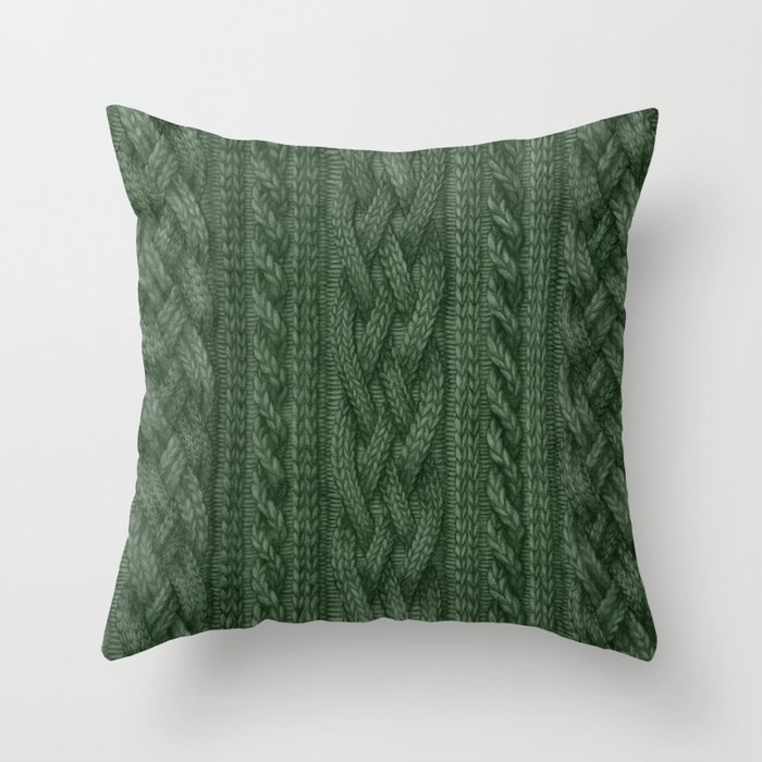 Green knit on sale pillow