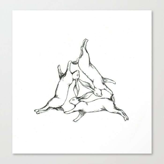 The Three Hares Canvas Print