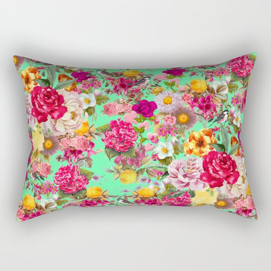 Floral Pattern Rectangular Pillow