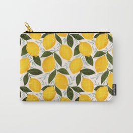 Mediterranean Summer Lemons Pattern Carry-All Pouch