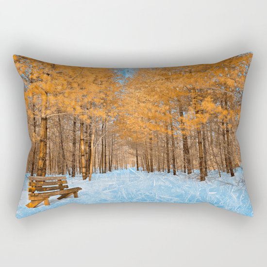 Burning Ice Forest Trail Rectangular Pillow