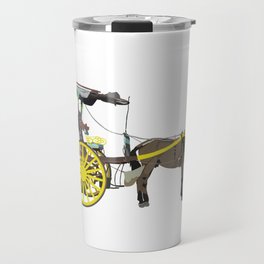 Philippine Kalesa (Chariot) on the Streets of Manila Illustration Travel Mug