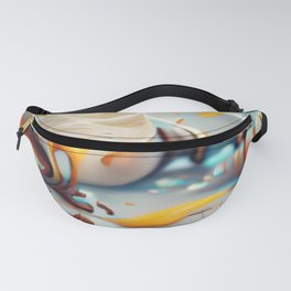 Melted White Chocolate Dessert Lovers Abstract Art Fanny Pack