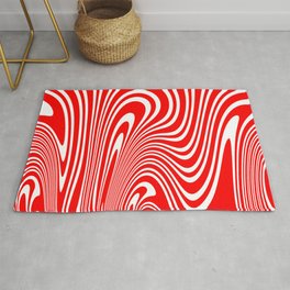 Groovy Psychedelic Swirly Trippy Funky Candy Cane Abstract Digital Art Rug