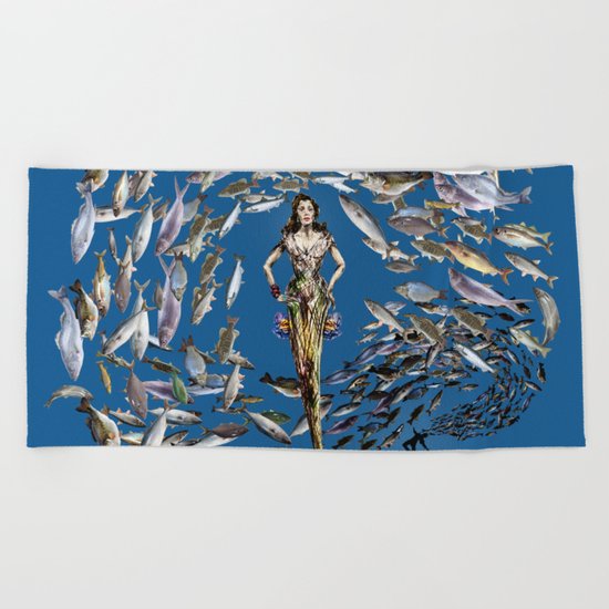 Mermaid in Monaco Beach Towel