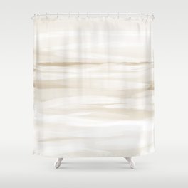 Dunes 11 - Abstract Modern - Beige Cream White Greige Tan Desert Sand Gray Shower Curtain