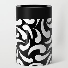 White Abstract Swirls Can Cooler