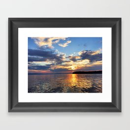 Sunset Over Lake Champlain Framed Art Print